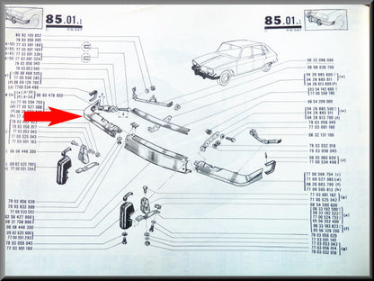 Angle de pare-chocs avant droit – Renault 16 TS (premier type) – OEM 7700504755