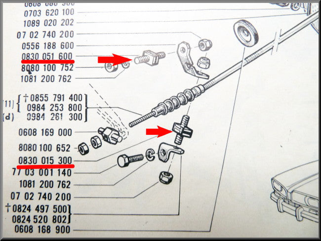Silent bloc koppelingskabel – Renault 16 – OEM 0830051600