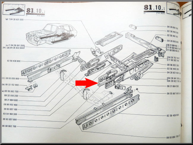 Chassis part rear axle left – Renault 16 – OEM 0993057000