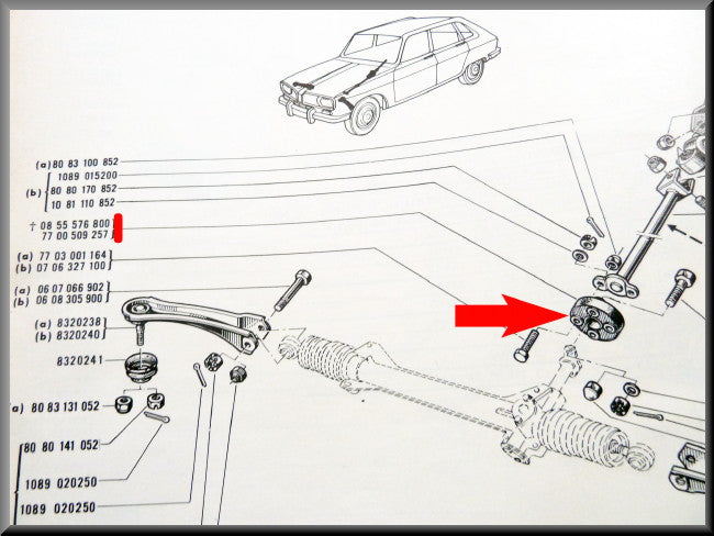 Accouplement flexible de direction avant – Renault 4 - Renault 16 -Renault 18 – OEM 7700509257