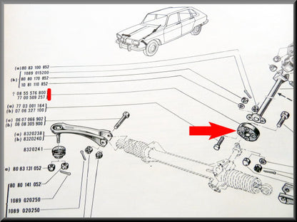 Accouplement flexible de direction avant – Renault 4 - Renault 16 -Renault 18 – OEM 7700509257