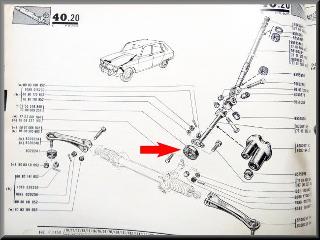 Accouplement flexible de direction avant – Renault 4 - Renault 16 -Renault 18 – OEM 7700509257