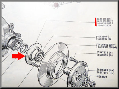 Stofring lagers voortrein – Renault 16 – OEM 7700512026
