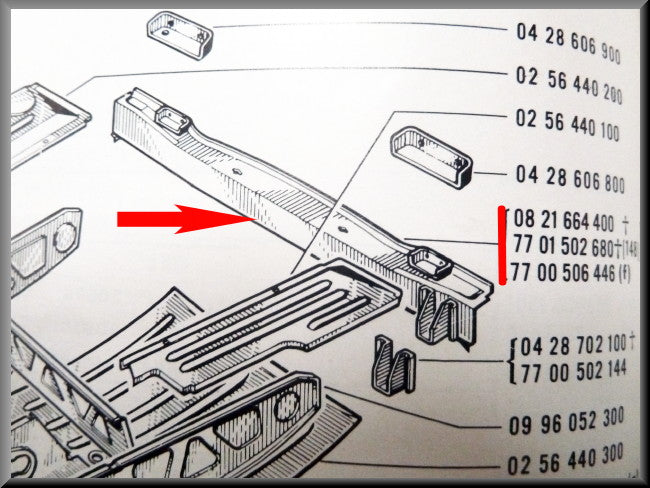 Poutre arrière – Renault 16 – OEM 7700506446