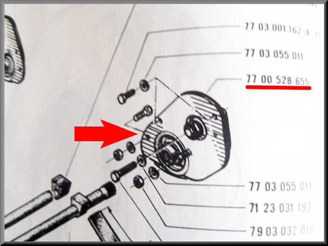 Jambe de force suspension avant gauche – Renault 16 – OEM 7700528655