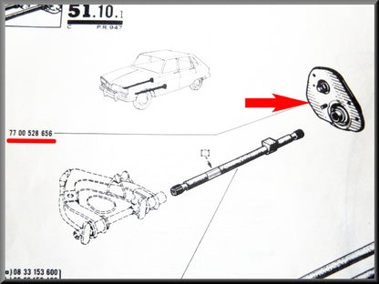 Jambe de force suspension avant droite – Renault 16 – OEM 7700528656