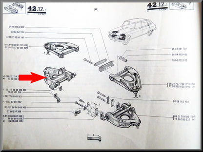 Bras inférieur de suspension droit – Renault 16 – OEM 7700530028