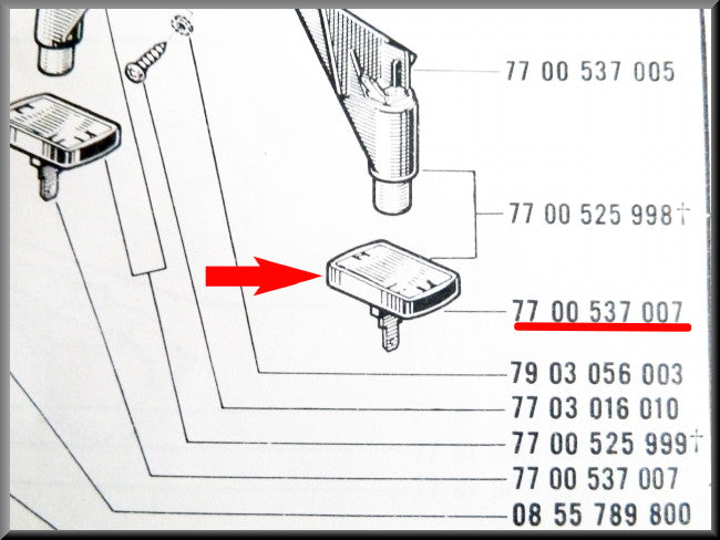 Contact du dégivrage de lunette arrière – Renault 16 – OEM 7700537007
