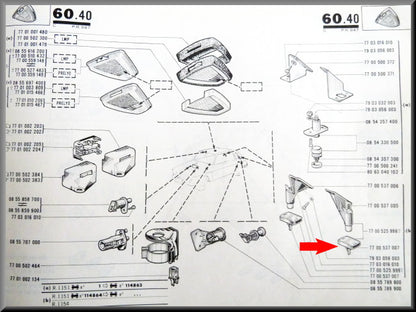 Contact du dégivrage de lunette arrière – Renault 16 – OEM 7700537007