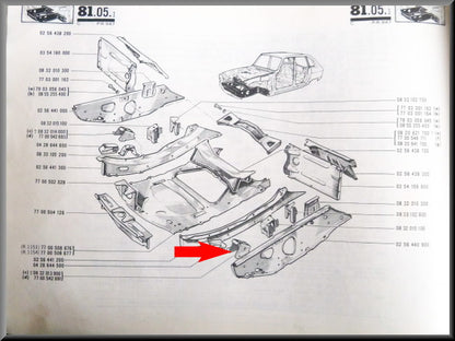 Renfort de longeron sous-châssis gauche – Renault 16 – OEM 7700542691