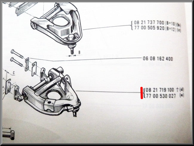 Onderste draagarm links (Excl: € 250,00 borg voor inruil) – Renault 16 – OEM 7700530027