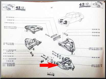 Onderste draagarm links (Excl: € 250,00 borg voor inruil) – Renault 16 – OEM 7700530027