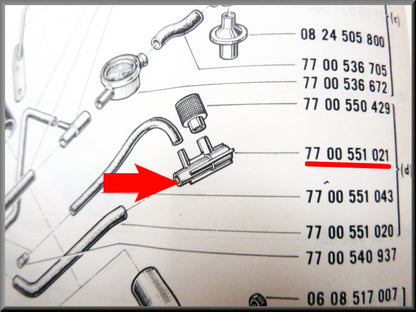 Collecteur système de ventilation du carter – Renault 16 TX, TS – OEM 7700551021