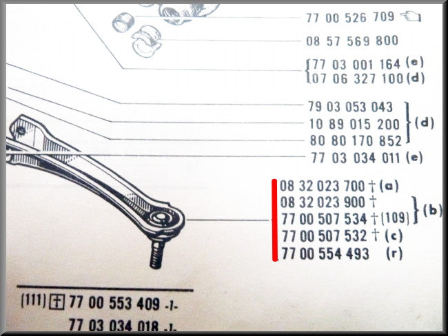 Track rod left – Renault 16 – OEM 7700554493