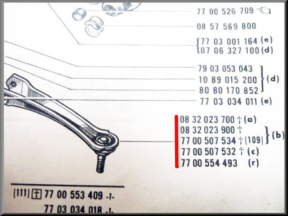 Track rod left – Renault 16 – OEM 7700554493