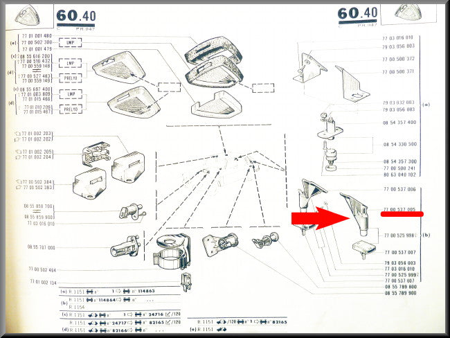 Interrupteur de dégivrage de la lunette arrière – Renault 16 – OEM 7700537005