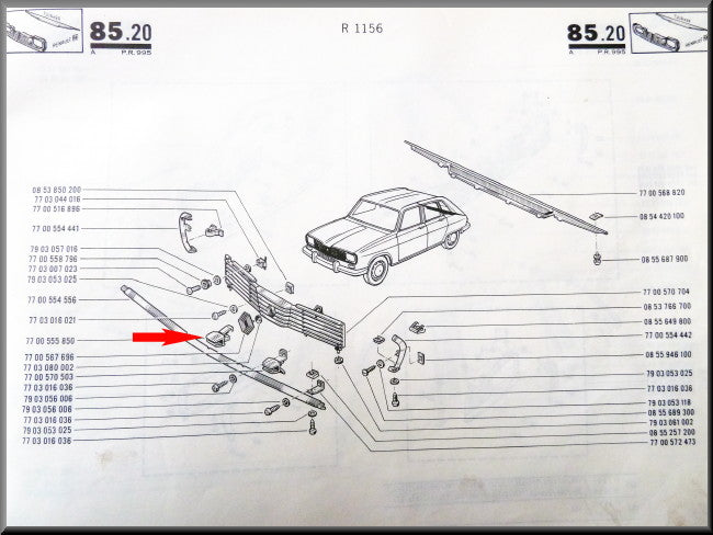 Agrafe moulure décorative – Renault 16 – OEM 7700555850