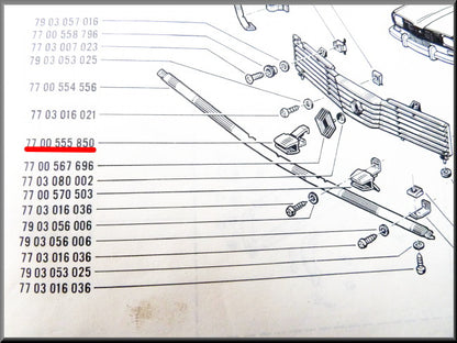 Agrafe moulure décorative – Renault 16 – OEM 7700555850