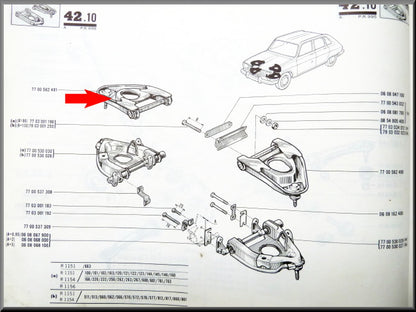 Bovenste draagarm rechts – Renault 16 - OEM 7700562491