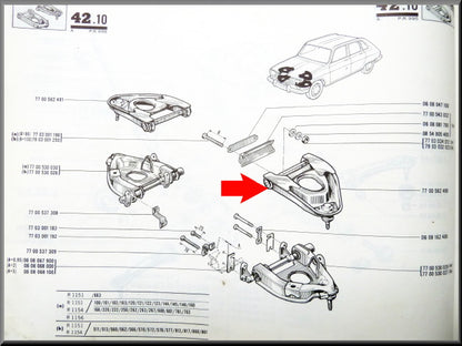 Triangle de suspension supérieur avant gauche – Renault 16 – OEM 7700562490