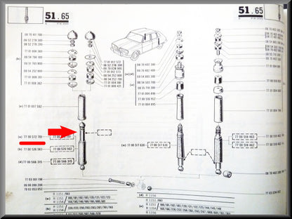 Amortisseurs (RECORD) arrière – Renault 16 (1964 à 1981) – OEM 7700572701