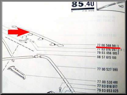 Roof spoiler – Renault 16 – OEM 7700582580 / 7700568941 – Used
