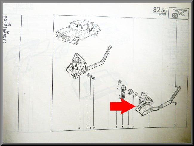 Mécanisme de lève-vitre arrière gauche – Renault 16 – OEM 7700610070