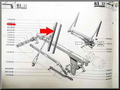 Balais d'essuie-glace – Renault 16 TL, L – OEM 7701001155