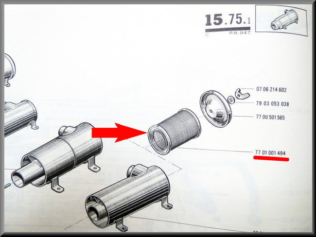 Luchtfilter – Renault 16 TX, TS – OEM 7701001494