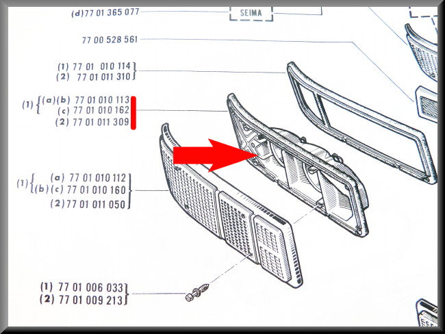 Feu arrière gauche – Renault 16 – OEM 7701010113