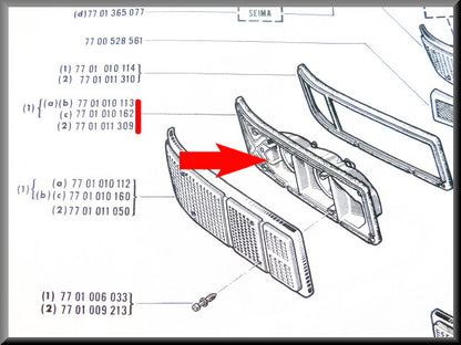 Feu arrière gauche – Renault 16 – OEM 7701010113