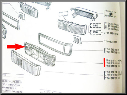 Achterlicht huis rechts – Renault 16 – OEM 7701010117