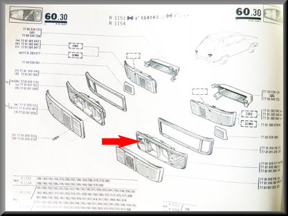 Achterlicht huis rechts – Renault 16 – OEM 7701010117