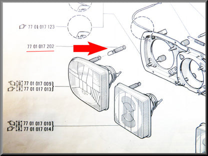 Headlamp spring R16 TX.