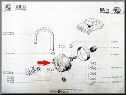 Valve assistance freinage – Renault 16 – Renault 12 - OEM 7701200348