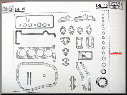 Jeu de joints moteur – Renault 16 TS – Renault 15 - Renault 17 - OEM 7701450280