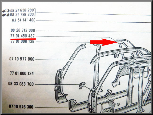 Aile arrière droite avec panneau de serrure – Renault 16 – OEM 7701450487
