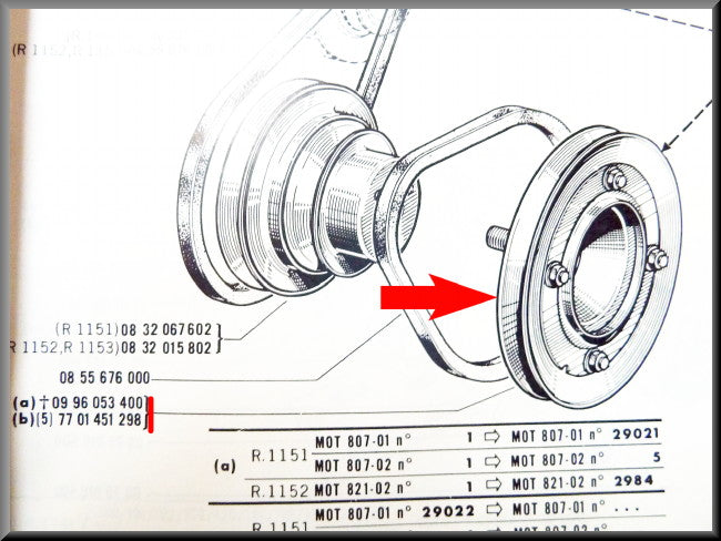 Nokkenas poelie – Renault 16 – OEM 7701451298