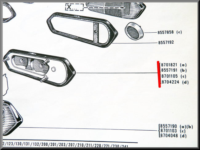 Achterlicht huis rechts – Renault 16 – OEM 0870182100