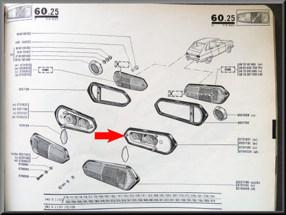 Achterlicht huis rechts – Renault 16 – OEM 0870182100