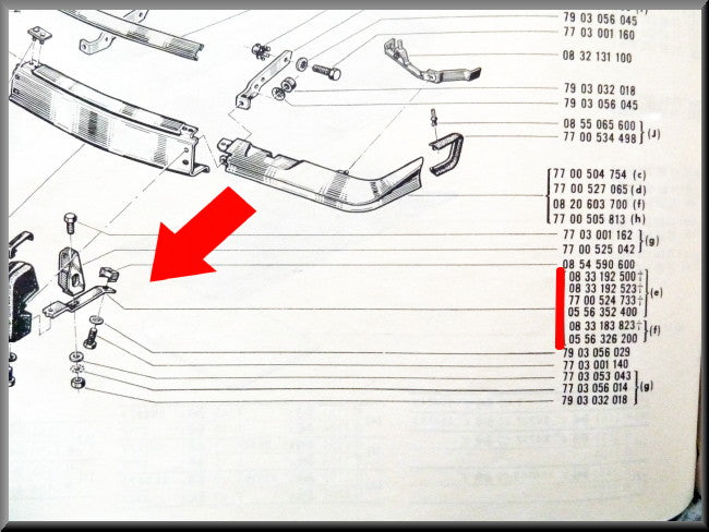 Front bumper buffer mounting – Renault 16 – OEM 0556326200