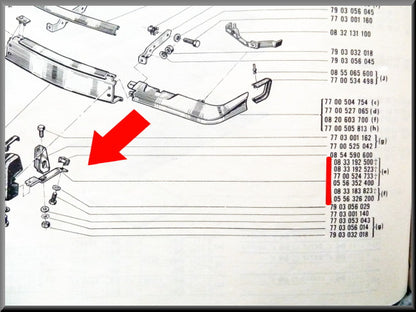 Front bumper buffer mounting – Renault 16 – OEM 0556326200