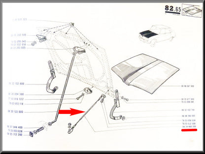 Hood cable – Renault 16 – OEM 0824480300