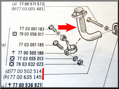 Tube d'échappement – Renault 16 TX >1975 – OEM 7700635145