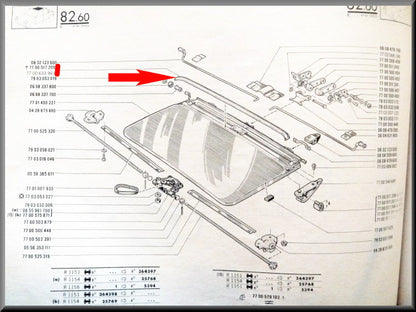 Sunroof dust seal – Renault 16 – Renault 18 - Renault 20-30 - OEM 7700633963