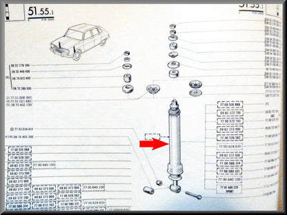 Shock absorbers (RECORD)front Renault 16 1964-1981.