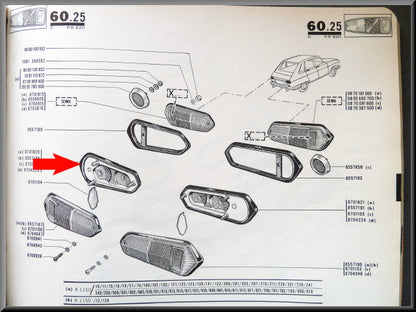 Achterlicht huis links – Renault 16 – OEM 0870182000