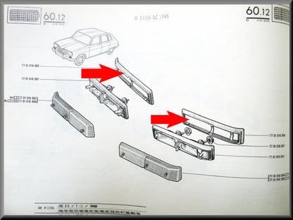 Rubbers voor knipperlicht unit voorzijde  – Renault 16 TX - Renault 5 Turbo-1 – OEM 7701016995 / 7701016996