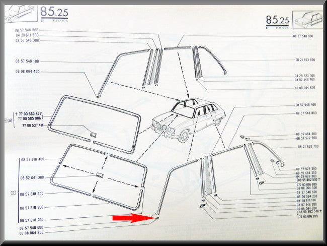 Agrafe pour jonc chromé porte avant gauche (à côté du montant A) – Renault 16 – OEM 7700648459 / 0608064300 – Occasion