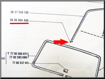 Clip pour jonc chromé porte avant droit (à côté du montant A) – Renault 16 – OEM 7700648460 / 0608064400 – Occasion